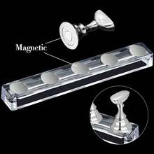 1set Nail Display Stands, Nail Display Stand Painting Nails Nail Magnetic Practice Stand, Nail Polish Practice Nail Art Kit Beginners, Home And Nail Salon Use (Silver) - Silver - View 3