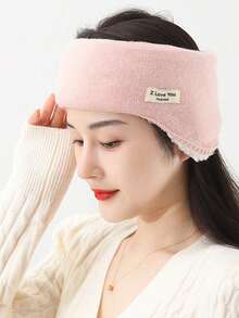 1件秋冬季男女户外运动骑行保暖护耳罩，兼具护耳和护额功能，针织绒面耳罩，睡眠护目镜，聚酯纤维材质，多种颜色可选，内衬棉质保暖配件