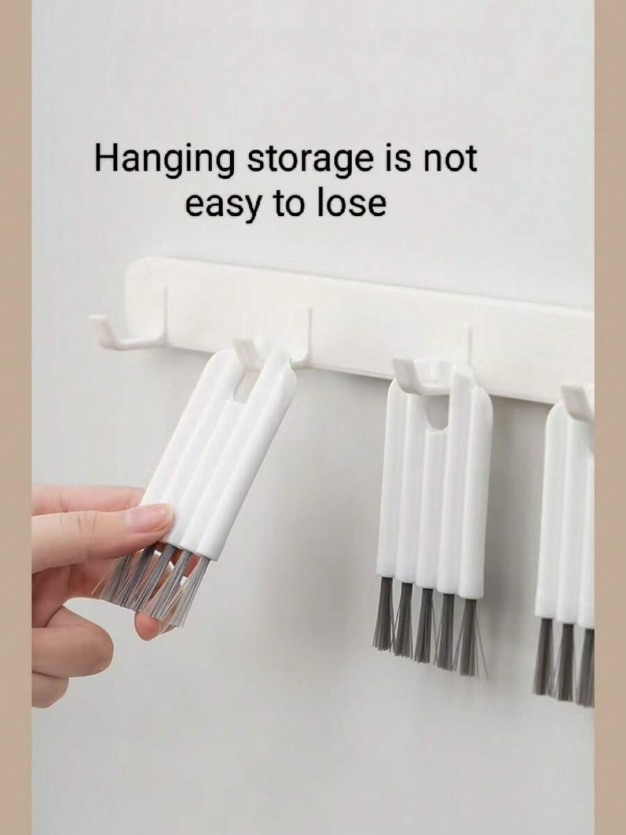 2pcs Multi-Purpose Cleaning Brush Set, Suitable For Scrubbing Dust, Stains, Keyboards, Crevices, Cups, And Other Kitchen Utensils. Lightweight And Easy To Use.