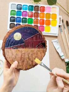 1pc Unfinished Natural Wood Slices With Bark, Wood Craft Kits, Round Crafts, Christmas Decorations, DIY Crafts With Bark For Rustic Wedding Crafts, Wood Slices, Craft Supplies, Wood, Log Slices, Wooden, Wood, Wedding, Christmas, Christmas Crafts, Crafts Supplies Adults, Arts And Crafts, DIY, Coasters, Wooden Toys, Wooden Decor, Wooden Toys, DIY Crafts - Beige - View 6