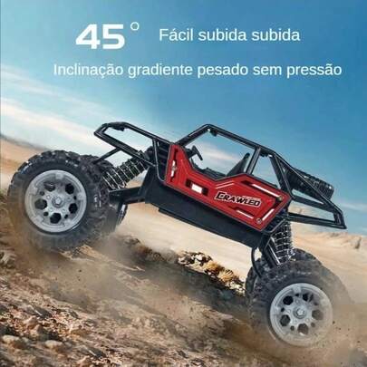 Brinquedo Carrinho Rock Crawler Off Road Recarregável de Controle Remoto