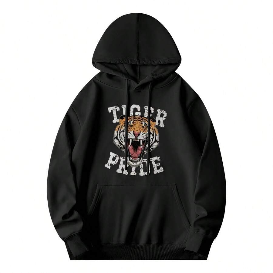 Tigers Shirt, Tiger Tshirt, Tiger Pride Hoodie, Retro School Spirit Shirts, Tigers Football, Football Mom Shirt, Go Tigers, Vintage School Hoodie,Soft And Breathable Fabric, Loose Style, Perfect For Concerts And Hiking Trips - 款式2 - 查看 1