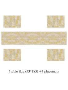 Manteles individuales y camino de mesa de lino para Ramadán (2/4/6/8 piezas) - Diseño de luna nueva con estrellas y farolillo Farnus, 12x18 pulgadas, adecuado para decoración del hogar, decoración de fiestas, reuniones festivas, decoración de Ramadán, cocina, restaurante, decoración de mesa de comedor del hogar - Multicolor - Ver 21