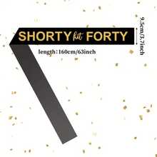 40岁生日“SHOPTY Hot FORTY”流苏 - 黑金闪光，完美搭配相机和派对装饰，生日派对配饰 | 闪亮流苏，生日派对装饰 - 多色 - 查看 5