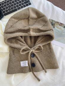 Gestrickter Kapuzenschal für Frauen - Balaclava-Kapuze abnehmbar mit Halstuch - Mütze Schal Kombi Balaclava Winter Herren und Damen Skimaske, Winteroutdoor winddichte warme Mützen, Wintermasken & Kapuzenschals Winterausrüstung Valentinstag Geschenk - Verschiedenfarbig - Übersicht 4