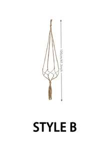 1个手工编织植物吊篮，带流苏，室内植物吊篮，悬挂式植物架，波西米亚风格悬挂式植物盆架（不含花盆），悬挂式花篮，波西米亚风格装饰/办公室装饰 - 彩色 - 查看 15