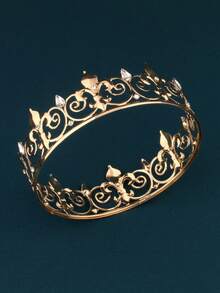 Diadema estilo vintage de corona de hierro, tocado real unisex con patrón de cruz de hierro y decoración de rhinestone, adecuado para actuaciones, disfraces, fiestas y otras ocasiones, coronas, tiara, corona de disfraz - Dorado - Ver 6