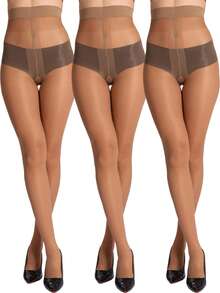 1pc/3pcs/6pcs 20D Solid Women's Tights, Ultra-Thin Pantyhose With Reinforced Toe, High Waist Long Socks - Recommended For 40-60kg Body Weight - Multicolor - View 19