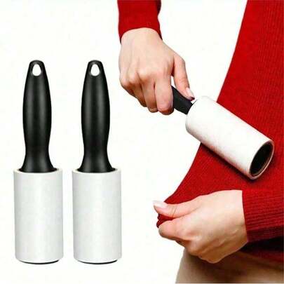 80/160张超强粘性粘毛滚筒 - 宠物毛发去除器 - 套装包含1个手柄和2/4个替换装，适用于汽车地毯、汽车座椅、汽车内饰、家具、沙发和衣物。