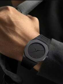 1pc Student Casual Quartz Wristwatch, Suitable For Daily Wear Or As A Gift - Black - View 4