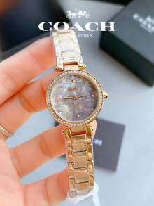 Coach Đồng hồ Park Blue Dial Gold Steel Strap dành cho nữ - Vàng - Xem 4