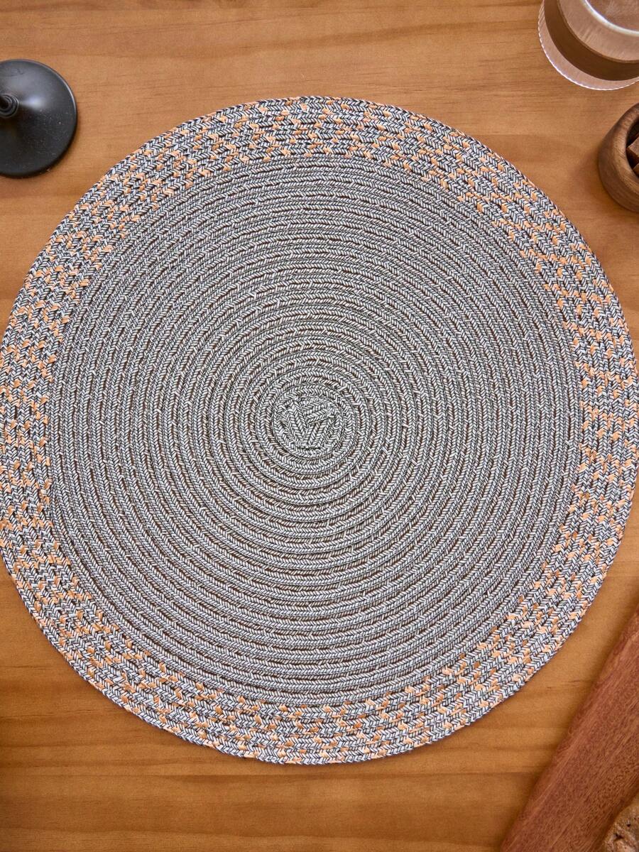 1/4/6/12 Stücke Boho-Stil gewebte runde Tischsets, gold gewellte gestreifte gewebte Tischsets für Zuhause Küche Esszimmer, rutschfeste Untersetzer für Restaurant, Wohnzimmer, Party, Hochzeit, geeignet für alle Jahreszeiten