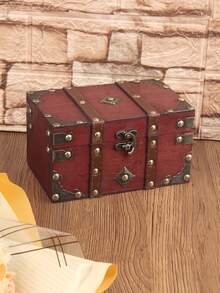 QINBEIYOU Vintage European Style Dual Leather Watch & Jewelry Storage Box, Room Decor - Dark Grey - View 6