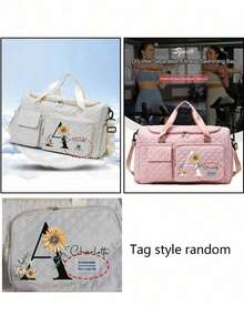 Customized Name Travel Bag, Individualization Handbag, Shoulder Bag, Crossbody Bag, Fitness Bag, Overnight Bag, Multifunctional And Multi Pocket Shoe Bag, Dry And Wet Separation, Toiletries Bag, Toilet Bag, Ideal For Gym, Workout, Overnight Stay & Weekend Getaways, Sports, Travel, Beach | Gift Idea - Multicolor - View 3