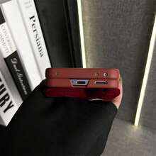 Koreanischer Stil Burgunderroter Samt Schleife minimalistische Handyhülle, kompatibel mit Samsung Galaxy ZFlip7, Flip8, Z Flip6, ZFlip 5, stoßfeste Rückseite - Bordeaux - Übersicht 8