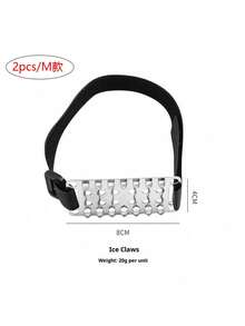 1 paire de crampons à glace faciles à utiliser pour l'extérieur avec 26 dents, couvre-chaussures anti-dérapants pour la neige, avec boucle et crochet, crampons à glace en acier inoxydable, disponibles en plusieurs tailles - Multicolore - Voir 10