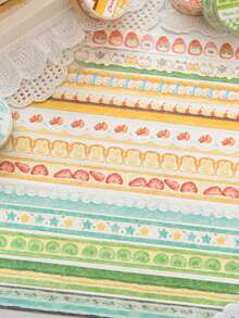 1 Roll Glitter & Paper Decorative Tape, Cute Cake Shop Series, Suitable For Gifts, Office, Home, Marking, Labels, Classroom, Toys, Scrapbooking, DIY Decoration