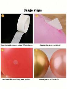 100/300pcs Transparent Glue Dots (100pcs/Roll), Removable Double-Sided Glue Dots Tape, 12mm Diameter, For Scrapbooking, Party, Wedding, Balloon Decoration - Clear - View 6