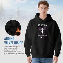 Elvira, Mistress Of The Dark Purple Bats And Coffin Pullover Hoodie,Soft And Breathable Fabric, Loose Style, Perfect For Concerts And Hiking Trips - 款式22 - 查看 5