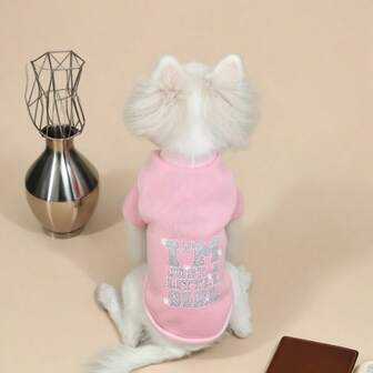 可爱宠物服装，猫狗服饰，新款适合小型/中型/大型犬，舒适圆领粉色字母印花卫衣，适合春、秋、冬三季，贵宾犬、吉娃娃等犬种皆宜，萌翻全场