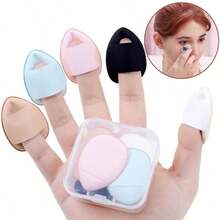 5 Mini Finger Puffs - Small Cushion Puffs With Concealer, Bb Cream, And Face Makeup Tools For Women Around The Nose And Eyes - Multicolor - View 1