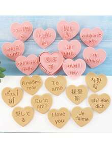 10 pièces Ensemble de découpoirs à biscuits en forme de cœur - Moules à biscuits 3D gaufrés pour la fête des mères, la fête des pères, la Saint-Valentin, Noël, Halloween, Thanksgiving - Outils de cuisson en polypropylène pour gâteaux, fondants - Cadeau de mariage idéal, kit de confection de biscuits de fête | Ensemble de découpoirs à biscuits décoratifs | Designs de découpoirs à biscuits détaillés, fête de la Saint-Valentin, décoration de la maison, cadeaux de la maison - Rose bonbon - Voir 5