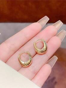 Y2K Earrings Preppy Earrings Gold Earrings Small Hoop Earrings For Women Mini Silver Hoop Earring For Women For Women Daily Wear - Small Water Droplets - View 9