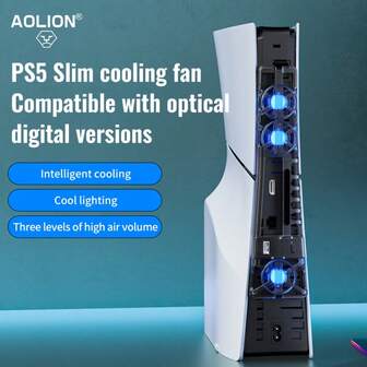 AOLION ALP5435 适用于 P S5 Pro 主机散热风扇，智能温控，三档可调，P5 超薄后置风扇