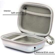 Frankmate - Funda de transporte pequeña rígida para Fujifilm  Mini Link para impresora de teléfono inteligente, funda protectora de EVA, bolsa de almacenamiento para cable de viaje (plateado - Plata deslumbrante - Ver 2