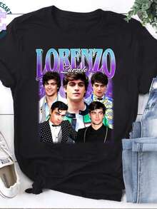 Lorenzo Zurzolo Bootleg Shirt, Vintage Bootleg Retro Tee, Italian Actor Fan Tee, Baby Star G - Black - View 1