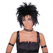 Men's Rocker Unisex Short Rocker Wig - Black - View 3