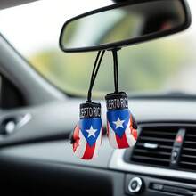 Puerto Rico Flag Boxing Glove Pendant Mini PU Leather Accessories, Red White Blue Star Design, Suitable For Car Rearview Mirror, Backpack And Gym Bag, Small Island Style Decoration, Combining Cultural And Daily Attraction, Travel Accessories, Gym Bag Pendant, Patriotic Design, Fashion Pendant, High-Quality Accessories, Lightweight Pendant, Flag Keychain, Fashion Accessories, Fitness Enthusiasts, Sports Enthusiasts - A - View 8