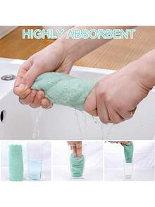 5 piezas de paños de limpieza XL de colores aleatorios, gruesos, suaves, de secado rápido y sin aceite, toallas de microfibra fáciles de limpiar, ideales para la cocina, el restaurante, la mesa, el lavado de autos y el pulido, cocina, baño, hogar, artículos del hogar - Multicolor - Ver 2