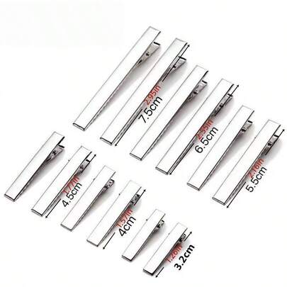 20 piezas Pinzas para el cabello cuadradas en blanco de varios tamaños, accesorios para el cabello, pinzas laterales lisas, pasadores cuadrados, diadema, adecuados para la base de accesorios para el cabello DIY y componentes de peinado, para hacer joyas DIY con cuentas