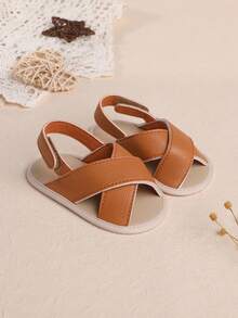 0-1岁婴幼儿鞋，夏季婴儿凉鞋，新生儿透气学步鞋 - 棕色 - 查看 3