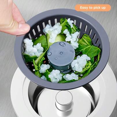 3-In-1 Stainless Steel & Plastic Kitchen Sink Accessories - Durable Bounce-Back Drain Filter And Stopper Set, Easy To Clean