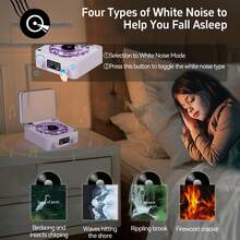 The Waves Vinyl Player,Waves Vintage Vinyl Record Player Bluetooth Speaker With Adjustable Ambient Lights,4Mode Wireless Waves Vinyl Record Player Bluetooth Speaker Audio Turntables - 粉色 - 查看 6