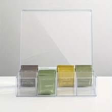 1 hộp đựng đồ đa năng bằng nhựa trong suốt 8 ngăn có thể tháo rời - Hộp đựng túi trà và gia vị chống thấm nước cho nhà bếp, thiết kế dạng lật, thích hợp cho tủ và mặt bàn, có móc treo dụng cụ, sắp xếp đồ đựng thức ăn, phong cách cổ điển, dễ vệ sinh, kết cấu chắc chắn, thiết yếu cho không gian sống nhỏ, thiết kế nhỏ gọn, ngăn nắp - Trong sáng - Xem 6