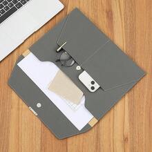 - Carpeta de archivos, organizador de documentos, impermeable, portafolios de piel con 3 bolsillos, sobres de archivo para papel tamao A4 con cierre magntico de botn a presin gris - Gris + 1 - Ver 3