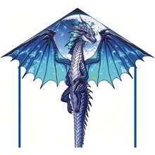 3D Cut, Durable Polyester Mysterious Ice Dragon Kite - Ideal For Outdoor Beach And Park Fun, Creative Holiday Gift Idea, Best Choice, Perfect Gift (The Picture Does Not Include The Tether Line Due To Beautification) - Multicolor - View 6