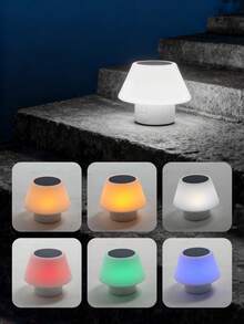 1pc/2pcs/4pcs Solar Powered Mushroom Shaped Table Lamp, Outdoor Portable Soft Light Atmosphere Light, Dual Use Home & Camping Decor Light, Suitable For Balcony Reading, Yard Leisure, Camping Lighting, Ins Style Scenery Decoration And Cozy Ambiance Enhancement