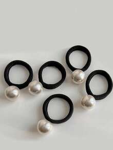 20/10/5/3/1 piezas Accesorios para el cabello con decoración de perlas falsas, sujetadores de coleta, coleteros, diademas, accesorios para el cabello, scrunchies suaves, herramientas multifuncionales para el peinado, bandas elásticas elegantes, bandas elásticas para el cabello para mujeres, suaves y no dañinos para el cabello, ligas para el cabello, cuerda para el cabello, bandas elásticas para accesorios de cabeza - Multicolor - Ver 5