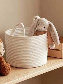 Portable Laundry Basket, 19-39cm Nordic Style Cotton Rope Woven Toy Storage Basket, Multi-Size Baskets With Handles, Desktop Storage Basket, Suitable For Graduation Gifts, Bachelor Party Gifts, Bridesmaid Gifts, Father's Day Gifts, Halloween Decor, Halloween Gifts, Bridesmaid Proposal Gifts, Wedding Guest Favors