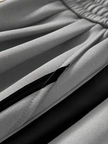 Plus Size Straight Leg Casual Pants, Suitable For Big & Tall Men - Light Grey - View 6