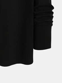 Disney طقم تيشيرت بأكمام طويلة وبنطال فضفاض واسع، مميز بتصميم ألوان سادة وطباعة رسومات خياطة، طراز كاجوال مناسب للارتداء اليومي والجري وغيرها من المناسبات، متعدد الاستخدامات للربيع والخريف - الأسود - مشاهدة 4