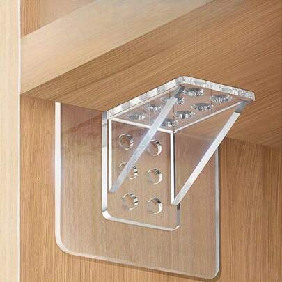 10个免打孔衣柜层板支架，固定式直角层板夹，橱柜三角支撑架，粘性承重支架，卧室和厨房分层配件（212个地区用户推荐），厨房收纳，橱柜层板，节省空间的夹子，紧凑设计，耐用塑料，收纳方案，层板收纳盒，公寓住户，手工爱好者，厨房用品，厨房配件，厨房工具