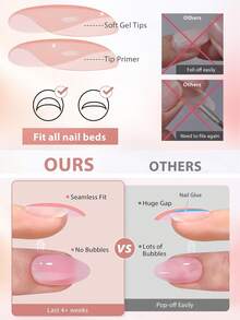 576pcs (24 Mixed Colors) Matte & Glossy Almond Shaped Nail Stickers, Including Red, Blue, Pink, Gray And White Acrylic Material, Perfectly Fit Fingertips, Make Your Fingertips Shine Beautifully, Suitable For Party, Dance And Daily Use.