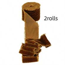 2 Rolls 1.5 Inch 1.5 Yards (3yards Total) Velvet Ribbon Frayed Edge Silk Velvet Ribbon Raw Edge Christmas Ribbon For Holiday Wreath Bow Decorations Gift Wrapping