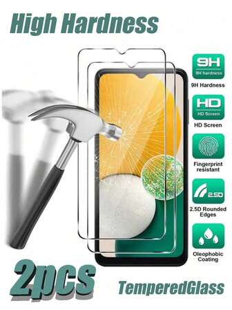 2pcs Ultra-Clear Tempered Glass Screen Protector, 9H Hardness, High Sensitivity, Anti-Scratch, Waterproof, Compatible With Samsung Galaxy S20 FE/S21 FE/S23 FE/S24 FE/A02/A02S/S20 FE/S21 FE/A02/A02S/A03/A23/A24/A25/A31/A72/S24 FE/A06/A06/A36/A56/A26/A17/A07