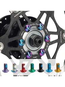 这套包含12颗自行车碟刹盘螺丝，采用高强度7075-T6铝合金制成，颜色鲜艳，方便您个性化定制并牢固固定自行车的刹车系统。它们经久耐用，安装精准，确保您的碟刹盘在激烈骑行中也能牢固固定。